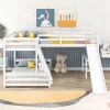Twin Over Full Bunk Bed With Twin Size Loft Bed With Desk, Slide And Full Length Rail - ModernLuxe -Child Furniture Store GUEST 3b882db1 86fa 4b1d 897a 2f3e9bb144bf
