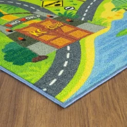 KC CUBS Boy & Girl Kids Dinosaur Dino Car Vehicle Traffic Road Educational Learning & Game Play Nursery Bedroom Classroom Rug Carpet -Child Furniture Store GUEST 3bcde5f6 7fc6 4979 8bb0 5b48a63d5d2b