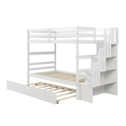 Twin Over Twin Bunk Bed With Trundle, Stairs And Storage Shelves-ModernLuxe -Child Furniture Store GUEST 3be74fa9 3d71 4612 a9f8 7869370fced3