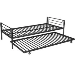 Twin Over Twin Metal Bunk Bed With Trundle Bed And Ladders-ModernLuxe -Child Furniture Store GUEST 3c43136b 8726 4c95 9248 e89be44b653c