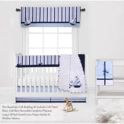 Bacati - Little Sailor Anchor Boat Blue Navy 6 Pc Crib Bedding Set With Long Rail Guard Cover 14 Bacati - Little Sailor Anchor Boat Blue Navy 6 Pc Crib Bedding Set With Long Rail Guard Cover -Child Furniture Store GUEST 3e3540a5 4aaa 42b1 acf9 9b2be7330fc3