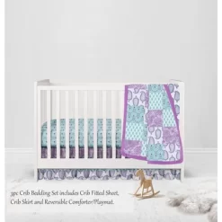 Bacati - Paisley Isabella Purple Lilac Aqua 3 Pc Crib Bedding Set -Child Furniture Store GUEST 3f45b5f3 8217 4266 852e 6f9bf2e1f05a