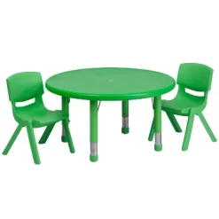 Emma And Oliver 33" Round Plastic Height Adjustable Activity Table Set With 2 Chairs -Child Furniture Store GUEST 3fc3900a c6da 4aba 8d2b 0b5f6306e3a4