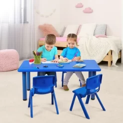 Costway Kids Plastic Rectangular Learn And Play Table Playroom Kindergarten Home Blue -Child Furniture Store GUEST 41731051 1cbd 40a9 8a78 eac35efdb16b