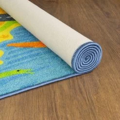 KC CUBS Boy & Girl Kids Dinosaur Dino Car Vehicle Traffic Road Educational Learning & Game Play Nursery Bedroom Classroom Rug Carpet -Child Furniture Store GUEST 4244c7ed 3f11 44de b190 39ad1cef29aa