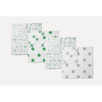 Bacati - Boys Soccer Muslin Green Gray 10 Pc Crib Bedding Set With 4 Swaddling Blankets 6 Bacati - Boys Soccer Muslin Green Gray 10 Pc Crib Bedding Set With 4 Swaddling Blankets - Image 4