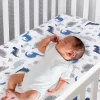 Lambs & Ivy Baby Dino 100% Cotton Blue/White/Gray Dinosaur Fitted Crib Sheet -Child Furniture Store GUEST 444c381e 484b 40aa 9b32 15a1c606a193