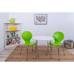 3pc Kids' Table And Chair Set With Chrome Legs - Gift Mark