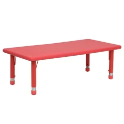 Emma And Oliver 24"W X 48"L Rectangular Plastic Height Adjustable Activity Table -Child Furniture Store GUEST 468f72fa 4a31 4356 b450 2433e1ffd465