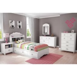 Twin Tiara Mates Bed With 3 Drawers Pure White - South Shore 8 Twin Tiara Mates Bed With 3 Drawers Pure White - South Shore -Child Furniture Store GUEST 46d29b5e 85cf 4ee4 8eb0 976511a97290