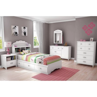 Twin Tiara Mates Bed With 3 Drawers Pure White - South Shore 5 Twin Tiara Mates Bed With 3 Drawers Pure White - South Shore - Image 3