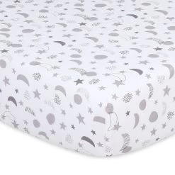 The Peanutshell Fitted Crib Sheets - Gray Celestial Moon And Stars - 4pk
