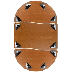 Emma And Oliver 3 Piece 76" Oval Wave Collaborative Grey Adjustable Activity Table Set -Child Furniture Store GUEST 4870f193 65bf 417f b8f0 d0fc64ad1583