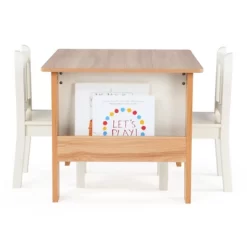 3pc Journey Collection Table And Book Rack With Chairs Natural/White - Humble Crew -Child Furniture Store GUEST 4ad23b2a cec5 44b7 8173 fb022ba87219