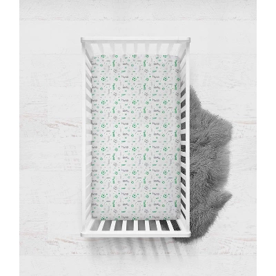 Bacati - Boys Soccer Muslin Green Gray 10 Pc Crib Bedding Set With 4 Swaddling Blankets 4 Bacati - Boys Soccer Muslin Green Gray 10 Pc Crib Bedding Set With 4 Swaddling Blankets - Image 2