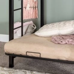 Twin Over Futon Analise Metal Bunk Bed Black - Saracina Home -Child Furniture Store GUEST 4db845de 3eb4 4634 9541 19c0829da1dc