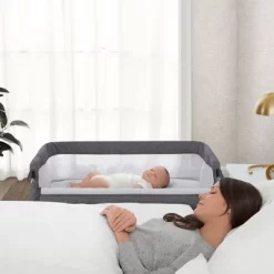 Simmons Kids' Dream Bedside Baby Bassinet Sleeper With Breathable Mesh And Adjustable Heights - Lightweight Portable Crib - Gray -Child Furniture Store GUEST 52029920 6a4a 435f bc45 2ce47427131d