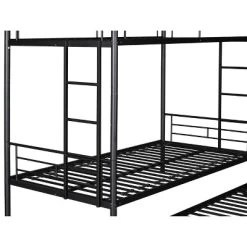 Twin Over Twin Metal Bunk Bed With Trundle Bed And Ladders-ModernLuxe -Child Furniture Store GUEST 54cc2f2a 42bd 4aa1 925d a2d11ad1493c