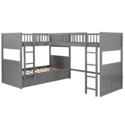 Twin Over Twin Bunk Bed With Twin Size Loft Bed With 2 Drawers - ModernLuxe 13 Twin Over Twin Bunk Bed With Twin Size Loft Bed With 2 Drawers - ModernLuxe -Child Furniture Store GUEST 55872fc8 1f48 42a3 a3da 195ee2c5bb96