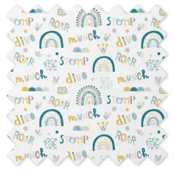 Bacati - Little Dino Boys Teal/Yellow Muslin 6 Pc Crib Bedding Set With Crib Musical Mobile -Child Furniture Store GUEST 59cac790 e65b 4f07 842c 0c2558749dee