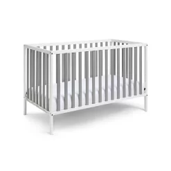 Baby Cache Deux Remi 3-in-1 Convertible Island Crib - White/Gray