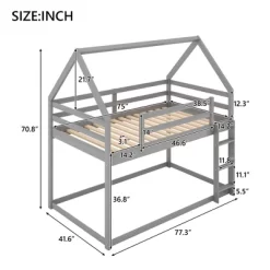 Twin Over Twin House Shaped Bunk Bed With Ladder And Guardrail-ModernLuxe 16 Twin Over Twin House Shaped Bunk Bed With Ladder And Guardrail-ModernLuxe -Child Furniture Store GUEST 5b2b9af2 cfa0 4518 8591 17d4a3c413be