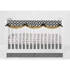 Bacati - Love Aztec Print Black Gold 10 Pc Crib Bedding Set With Long Rail Guard Cover -Child Furniture Store GUEST 5b6a503e 780c 463a 9fee ccd24a36d931