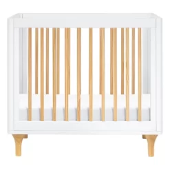 Babyletto Lolly 4-in-1 Convertible Mini Crib And Twin Bed With Toddler Bed Conversion Kit - White/Natural