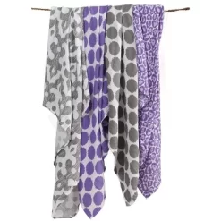 Bacati - Ikat Lilac/Gray Dots/Leopard Swaddling Muslin Blankets Set Of 4 -Child Furniture Store GUEST 5ea56fb8 71e0 4b7c a71f 51491fb06aee