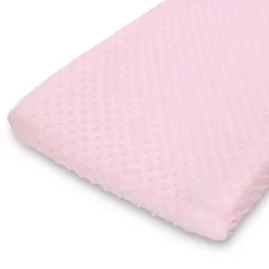 The Peanutshell Minky Dot Solid Changing Pad Covers - Pink/White 2pk