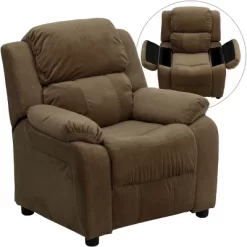 Emma And Oliver Deluxe Padded Contemporary Kids Recliner With Storage Arms -Child Furniture Store GUEST 606f8e68 7460 40d5 8629 74ef83114760