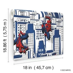 Spider-Man Cityscape Peel And Stick Wallpaper Red/Blue/Gray - RoomMates -Child Furniture Store GUEST 619624c6 89cf 46a9 ba3f 09e2af8af588