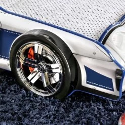 Twin Quessa Police Car Bed With Led Headlight Chair Black/White - HOMES: Inside + Out -Child Furniture Store GUEST 622f8513 61ea 4602 a2fb 97378f3db783