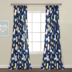 52"x84" Make A Wish Southwest Llama Cactus Window Curtain Panels Set - Lush Décor -Child Furniture Store GUEST 65783249 d88a 48f9 85ec 1564cb76ed5c