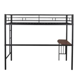 Twin Size Metal Loft Bed With Desk, Ladder And Railing - ModernLuxe -Child Furniture Store GUEST 6642955d 543a 46d2 b41f be81c72ea148