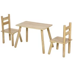 Qaba Kids Wooden Table And Chair Activity Set For Arts, Crafts, Dinning, And Reading For Toddlers Age 2 To 5 -Child Furniture Store GUEST 670fe6e6 157b 4bfe b843 bc2c2e511daa