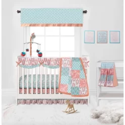 Bacati - Sophia Paisley Aqua/Coral Musical Mobile -Child Furniture Store GUEST 6791cd00 a551 42a2 97eb cf1b2741134f