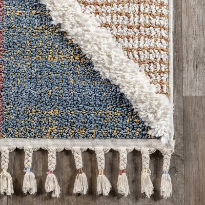 Gillian Mosaic High/Low Kids Tassel Area Rug 6 Gillian Mosaic High/Low Kids Tassel Area Rug - Image 4