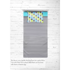 Bacati - Elephants Aqua Lime Gray 3 Pc Toddler Bed Sheet Set -Child Furniture Store GUEST 6820dd37 6923 44b9 bb9a 159d70850e97