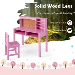 Costway Kids Desk And Chair Set Study Writing Workstation With Hutch & Bulletin Board 18 Costway Kids Desk And Chair Set Study Writing Workstation With Hutch & Bulletin Board -Child Furniture Store GUEST 6826e3d5 bec2 4c56 adb6 459476549fdb