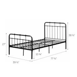 Vito Metal Complete Bed Pure Black - South Shore -Child Furniture Store GUEST 69297d18 e824 49f6 b159 de284ec1880b
