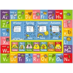KC CUBS Boy & Girl Kids ABC Alphabet, Seasons, Months & Days Educational Learning & Fun Game Play Nursery Bedroom Classroom Rug Carpet -Child Furniture Store GUEST 6a2ef488 acec 4e67 9dfb 889f3c66de4a