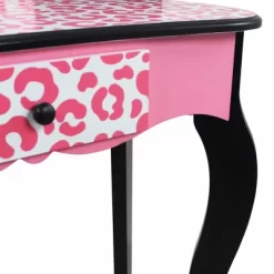 Fashion Leopard Prints Gisele Play Wooden Vanity Set Pink / Black - Teamson Kids -Child Furniture Store GUEST 6a3aa383 76cf 42ab b34d 1101da788167