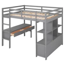 Loft Bed With Built-In Desk, Storage Shelves And Drawers - ModernLuxe -Child Furniture Store GUEST 6b31bac7 8e93 4566 906f 6b525c918db8