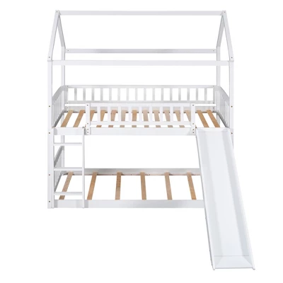 House Shape Twin Over Twin Bunk Bed With Slide - ModernLuxe 6 House Shape Twin Over Twin Bunk Bed With Slide - ModernLuxe - Image 4