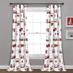 52"x84" Make A Wish Fire Truck Window Curtain Panels Set - Lush Décor -Child Furniture Store GUEST 6dc490c9 2f04 469a ab59 d1d82ff9cf2f