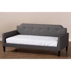 Twin Packer Fabric Upholstered Sofa Daybed Gray - Baxton Studio -Child Furniture Store GUEST 6ecb204e 9da2 413a 906a 564f5589dd0f