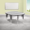 Emma And Oliver 3 Piece 76" Oval Wave Collaborative Grey Adjustable Activity Table Set -Child Furniture Store GUEST 6f9c9366 c875 415c b8d4 1c4873d38bc9