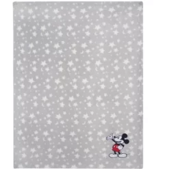 Lambs & Ivy Disney Baby Mickey Mouse Stars Gray Soft Fleece Baby Blanket