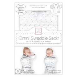 SwaddleDesigns Omni Swaddle Sack Swaddle Wrap - Sterling Polka Dots - S - 0-3 Months